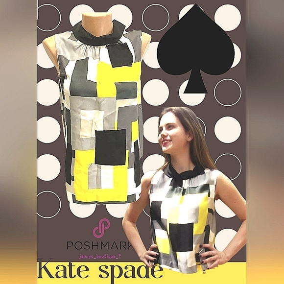 kate spade Tops - BNW/O TAGS Kate Spade ♠️ Geometric Colorblock Sleeveless Blouse Womens Size 2